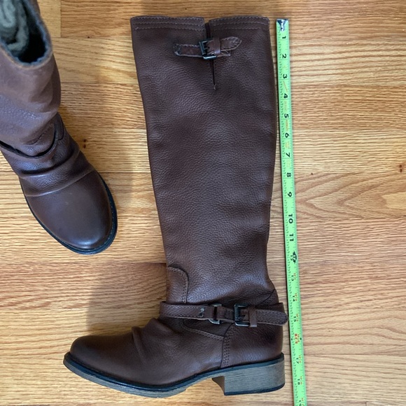 Steve Madden Ravinn Leather Knee High Zip Up Boots - Picture 14 of 16